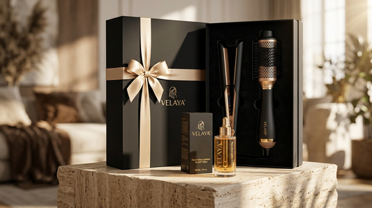 Brosse Coiffante 5-en-1 VELAYA — coffret cadeau premium