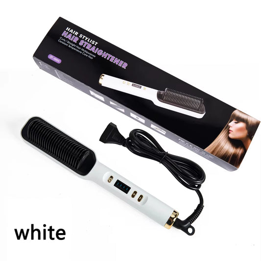 3In1 Hot Air Comb Straightening Hair Brush Pro Hot Comb Dryer Style Hot Air Brush Flat Iron Hair Straightener Brush for Styling