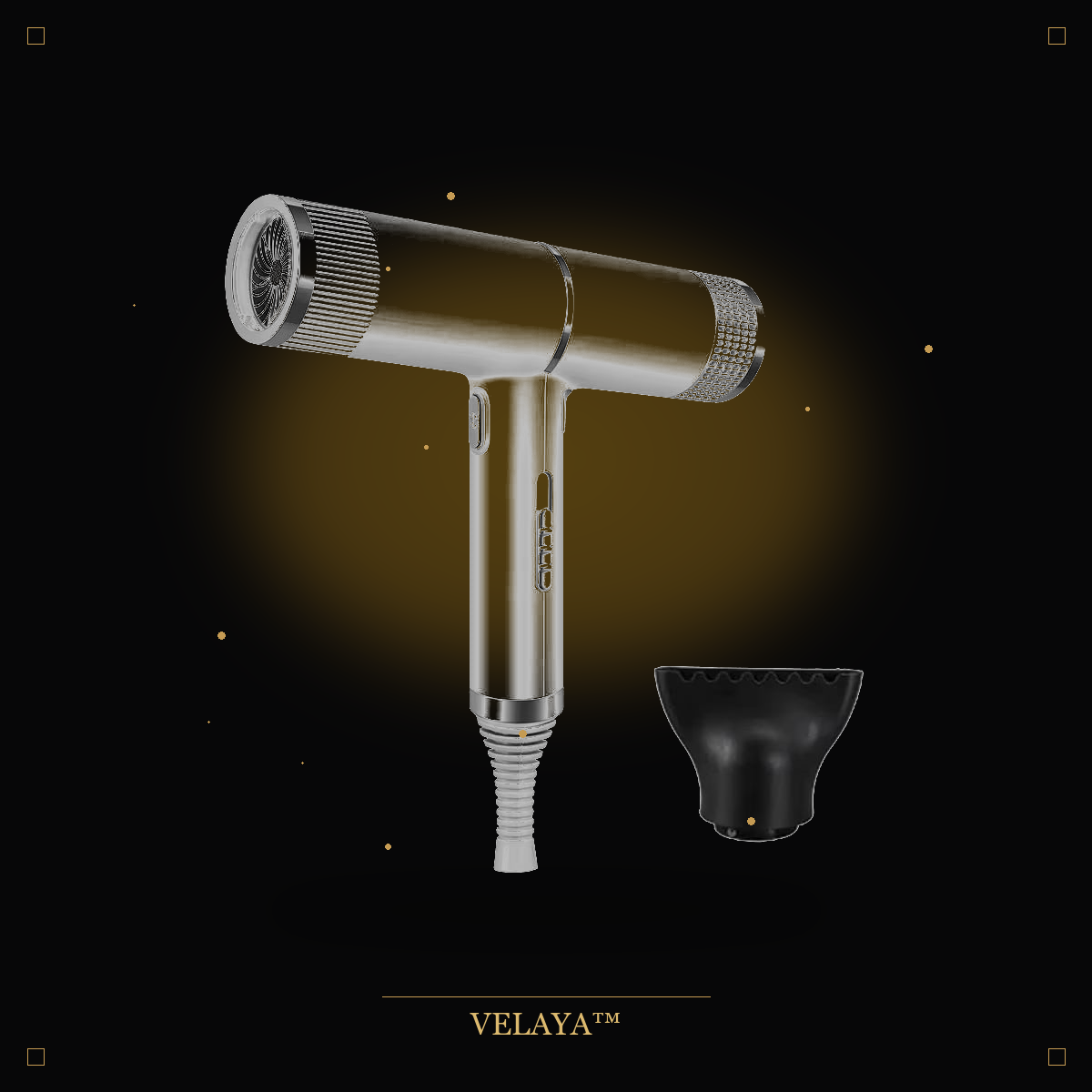 Sèche-Cheveux Ionique VELAYA — fond sombre premium